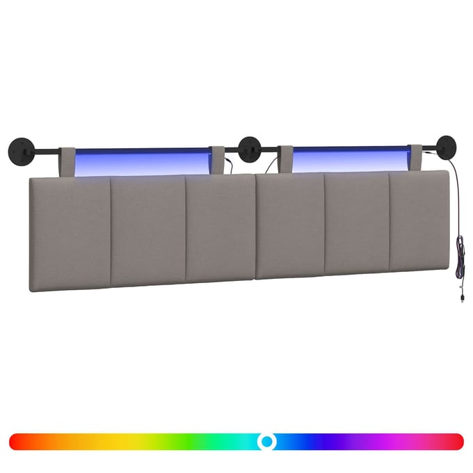 vidaXL - Hangend - hoofdbord - Taupe - Fluweel