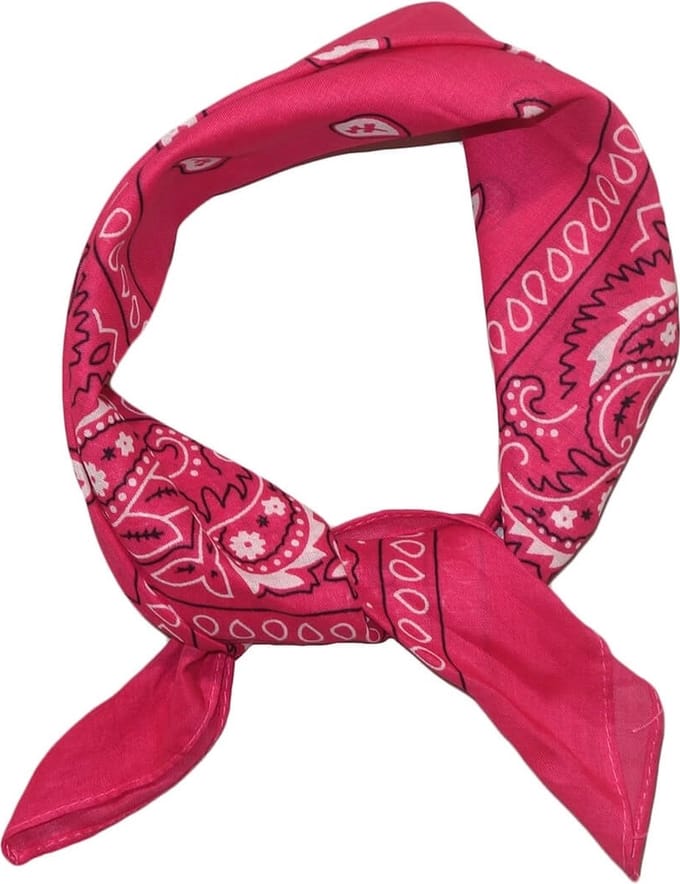 Bandana / Kleine Sjaal Fuchsia - Wit