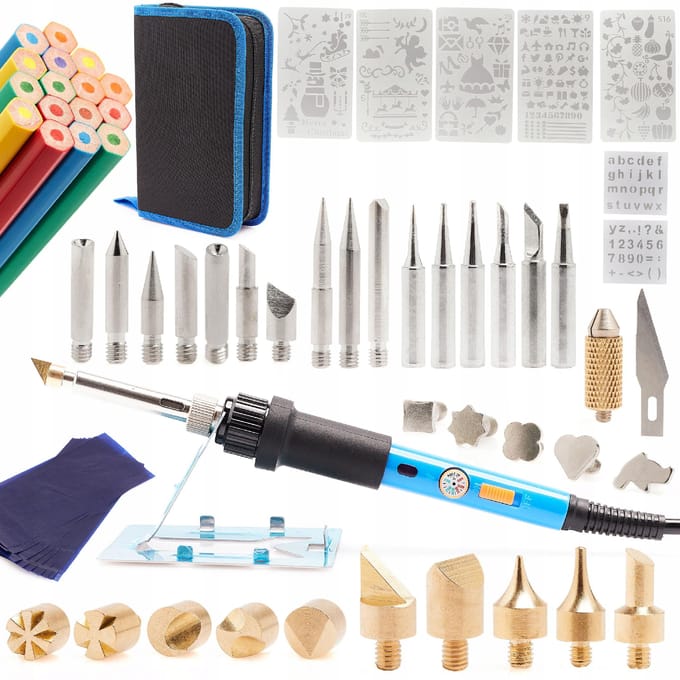 Yihua 947-III Serie - Professionele Pyrograaf - 70-in-1 Set - Regelbare Temperatuur - 60W Keramisch Element
