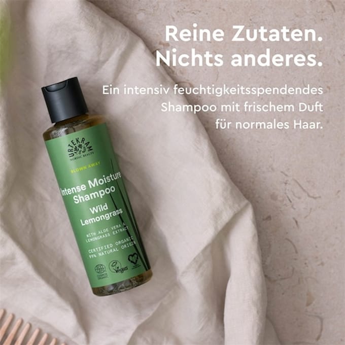 Urtekram Wild Lemon Grass Intense Vochtinbrengende Shampoo Hydraterende shampoo Dames 250 ml