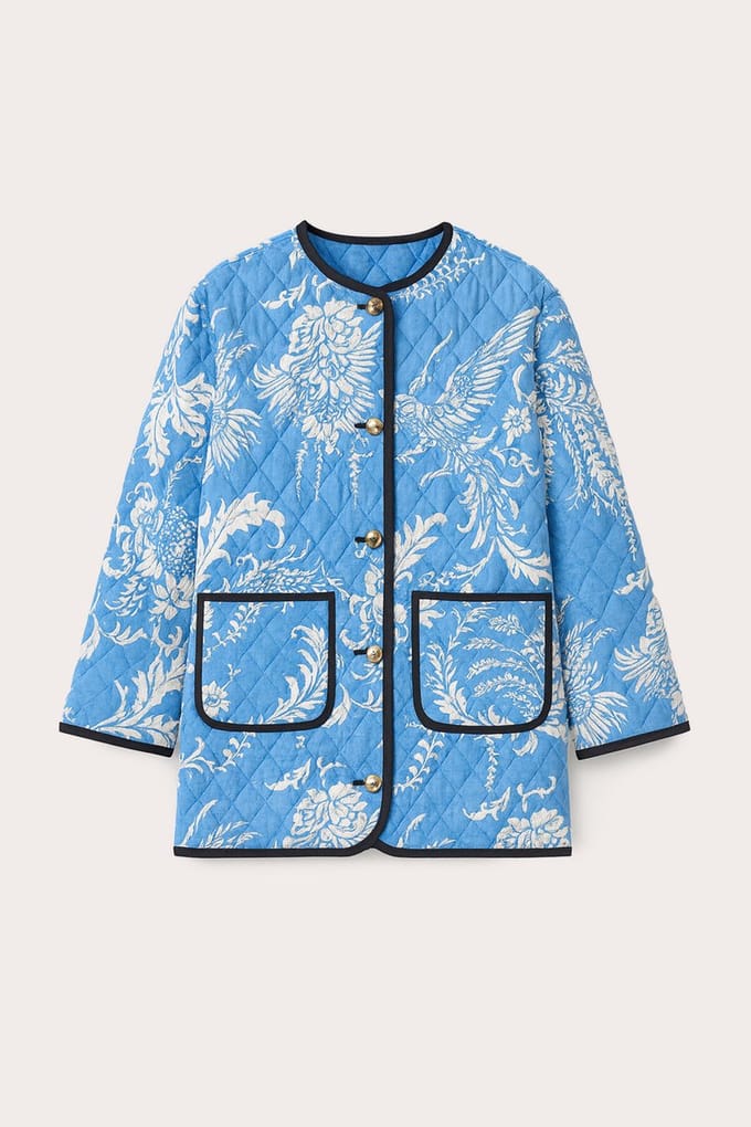 Touché Privé - Doorgestikt jasje met textuur - Blauw - Dames