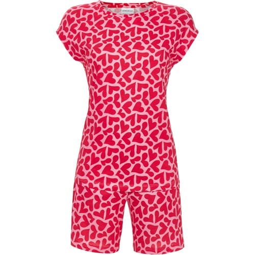 Roze hartjes shortama Ringella - Roze - Maat - 48