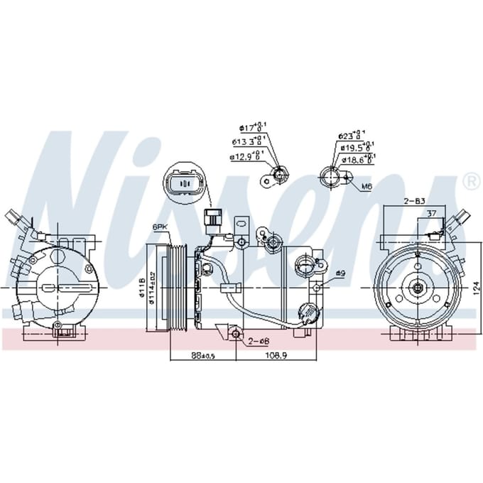 Compressor, airconditioner NISSENS 890243