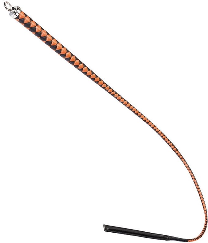 RISE - BDSM Zweep - Feather Slim Single Tail - Oranje/Zwart