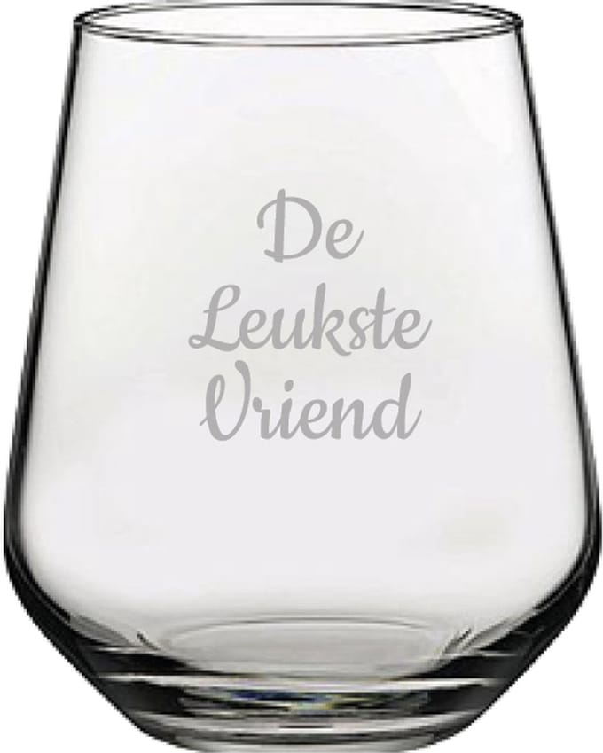 Gegraveerde Drinkglas 42,5cl De Leukste Vriend