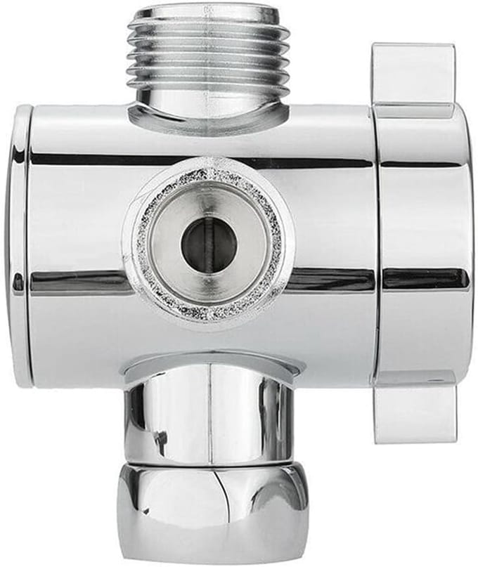 Verstelbare 3-Weg Douche T-Adapter in Verchroomd 1/2 Inch voor Handdouches en Douchekoppen