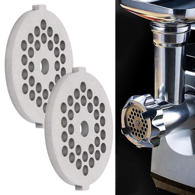 2 Stuks Elektrische Vleesmolen Mes RVS Maalplaat Rond Gat voor 5#/B Type Molen(5mm 30 white