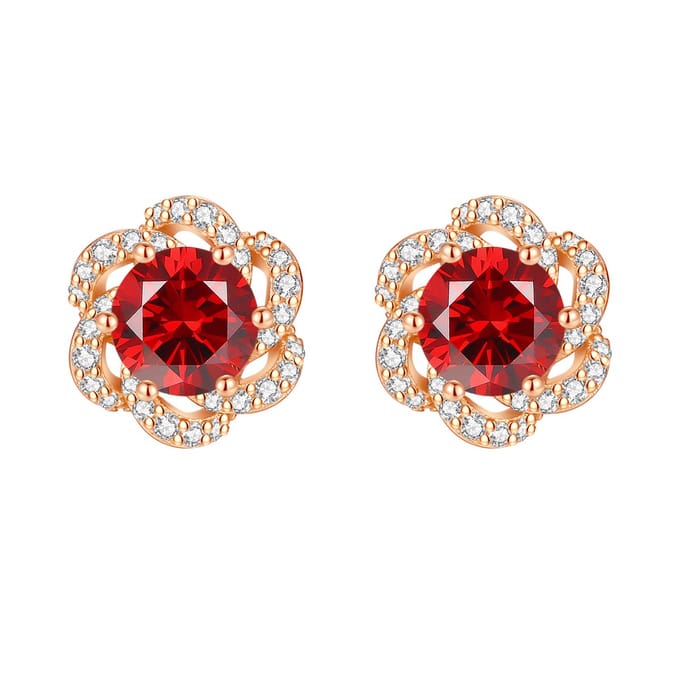 Rode Bloem Oorbellen voor vrouwen Love Pendant