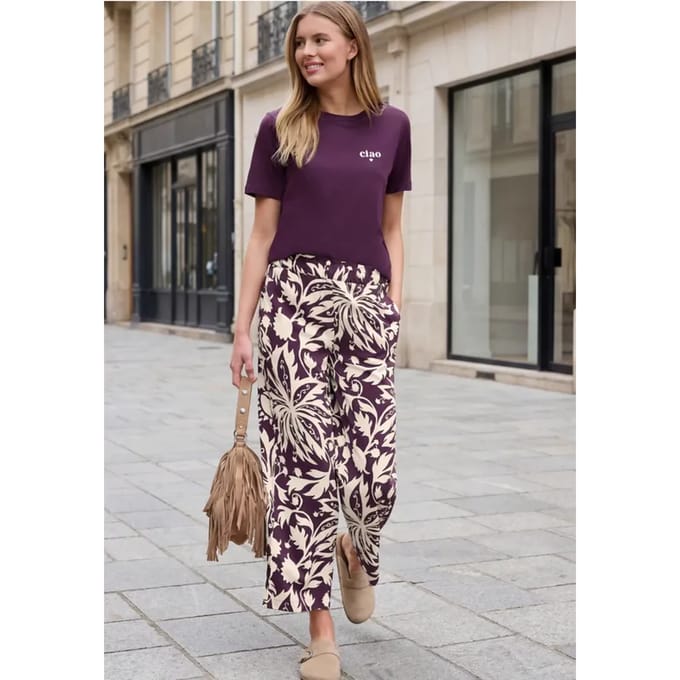 Loose Fit culottes met bloemenpatroon
