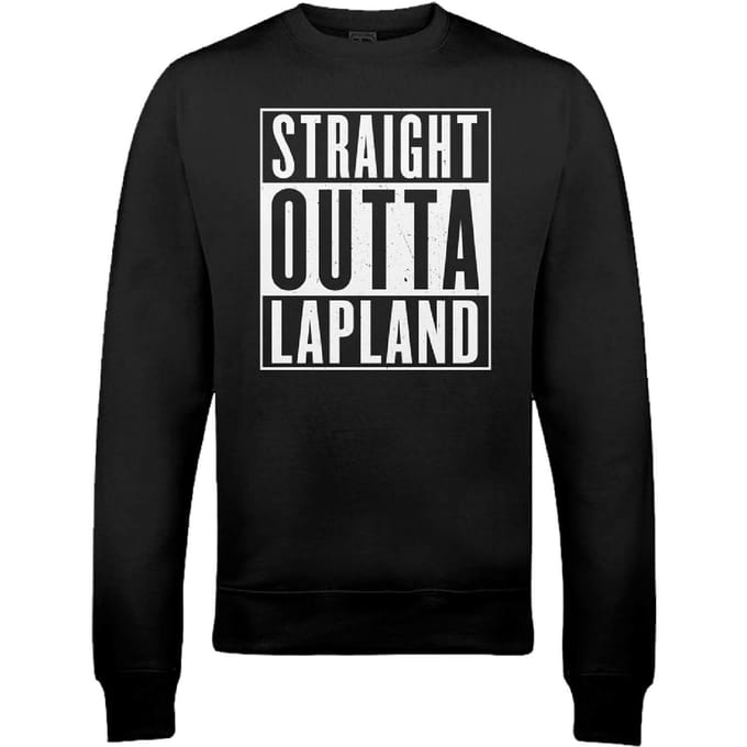Straight Outta Lapland Christmas Sweatshirt - Black - S