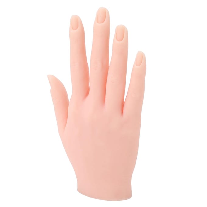 Nail Art Oefenhand Hoge Simulatie Flexibele Siliconen Nagel Oefen Training Mannequin Hand voor beige