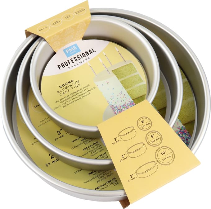 PME Set Bakpannen Rond - Ø15cm, Ø20cm en Ø25cm - 5cm hoog