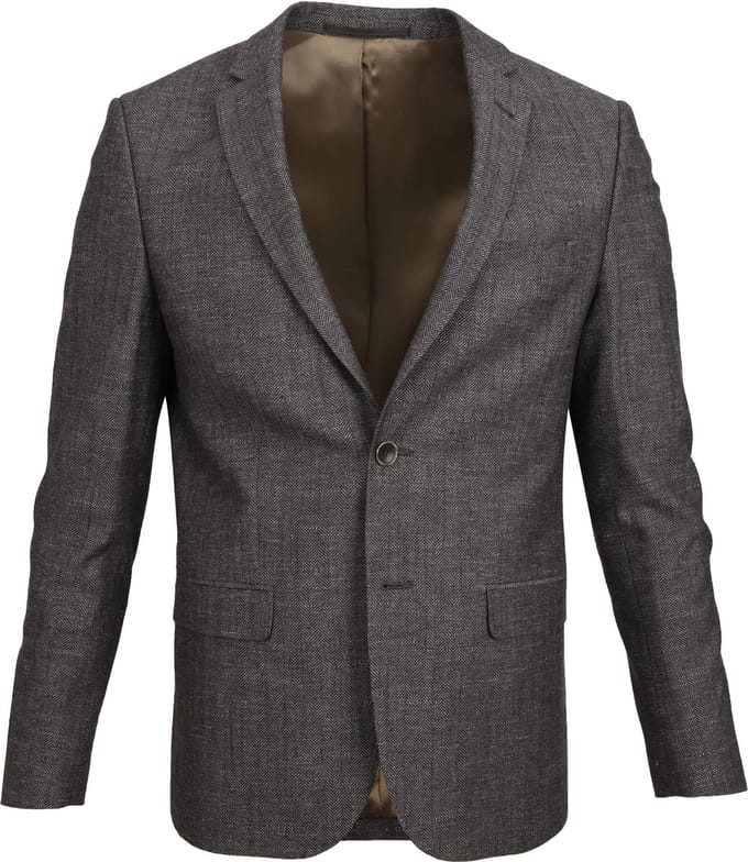 Suitable Prestige Colbert Napels Wolmix Bruin - Maat 50 - Heren blazer