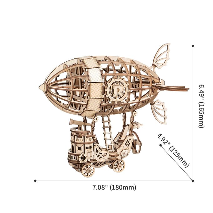 Robotime 3d-puzzel Airship 18 Cm Hout Naturel 176-delig