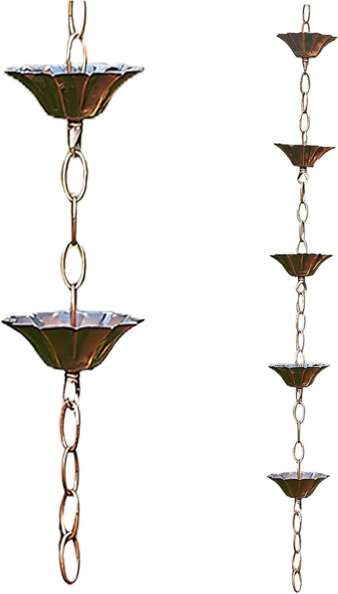 Regenketting - Goot Afvoer - Water Leiden - Koperlook Design - 3.3 Ft - Koper