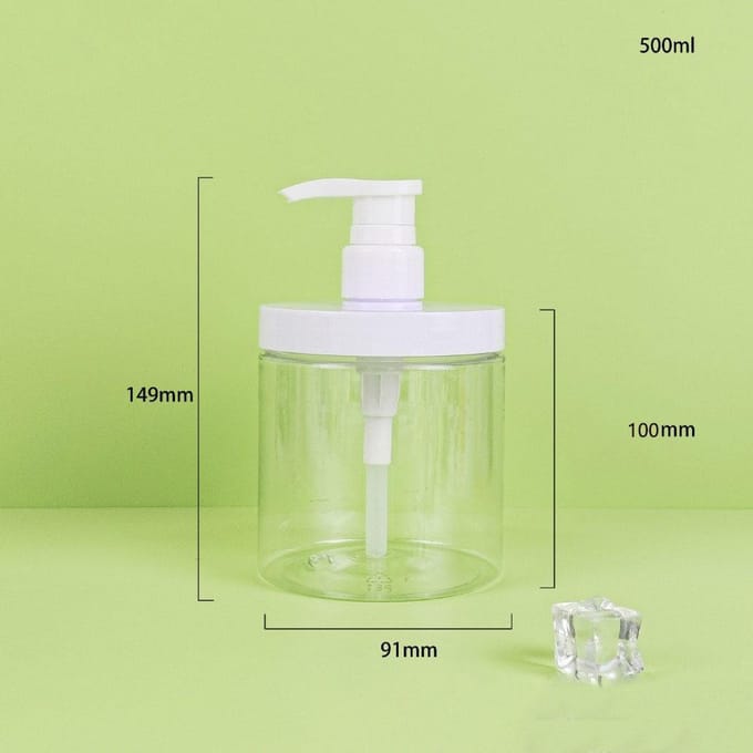 500/1000ml Pompflessendispenser Helder Brede Mond Douchezepdispenser PET Hervulbare Bewaarfles Plastic beige