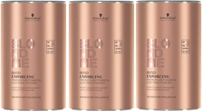 3x Schwarzkopf Professional Blond Me Premium Lift 9+ 450gr