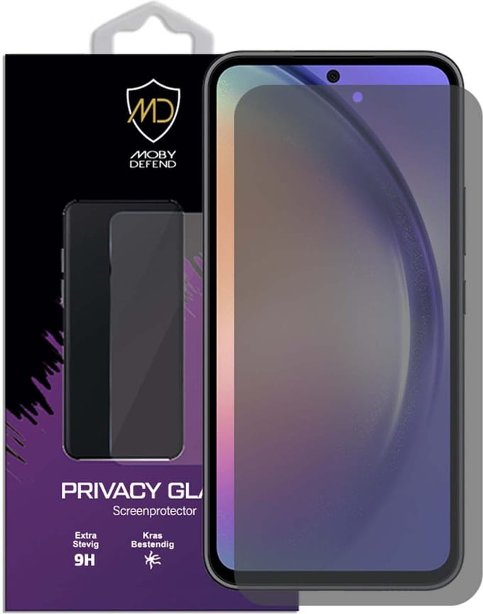 MobyDefend Screenprotector - Geschikt voor Samsung Galaxy A54 - HD Privacy Glass Screensaver