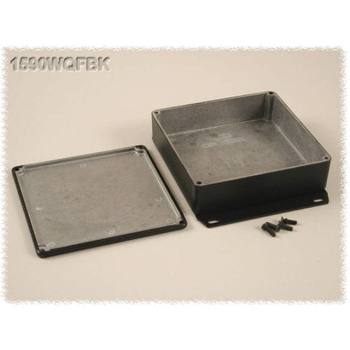 Hammond Electronics 1590WQFBK Universele behuizing 120 x 120 x 34 Aluminium Zwart 1 stuk(s)