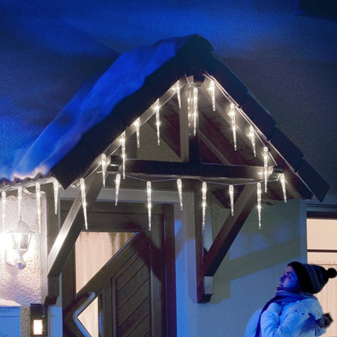 Konstsmide Christmas LED ijspegels lichtgordijn met 32 pegels 7,75m