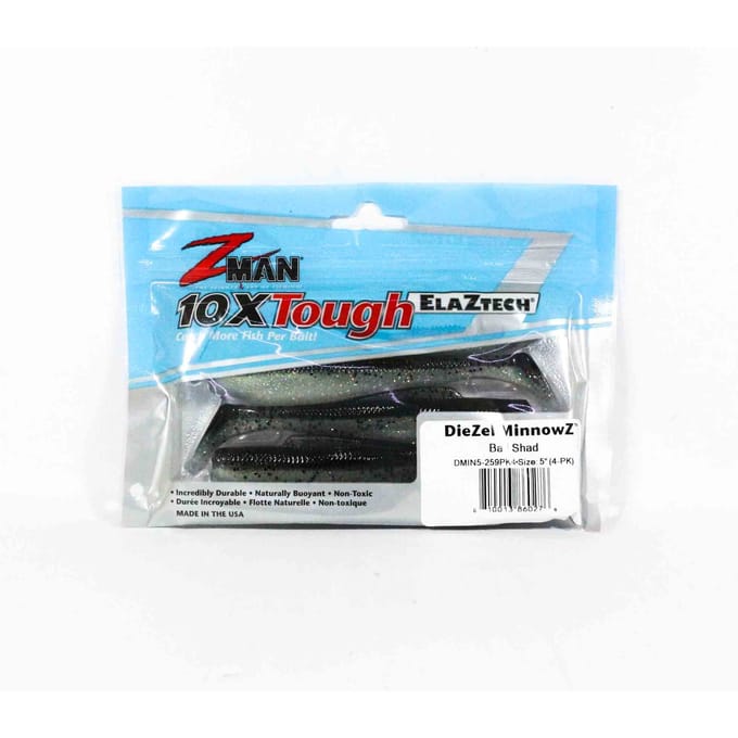 Zman Zacht Kunstaas Diezel MinnowZ 5 Inch 4/Pack Bad Shad (0276) blue