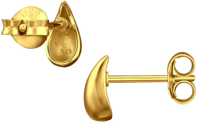 Vergoldete Oorbellen Tropfenform aus Sterling Silber