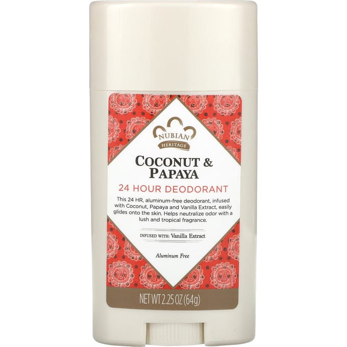 Nubian Heritage, 24-Hour Deodorant, Coconut & Papaya, 2.25 oz (64 g) white