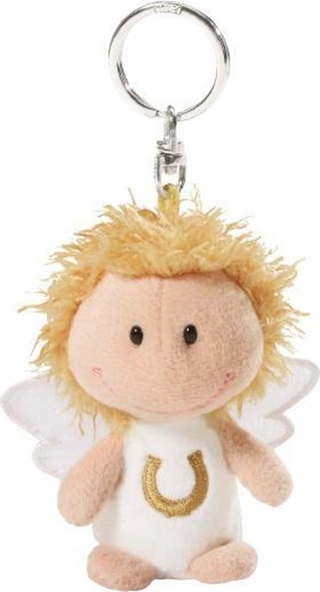 Nici Sleutelhanger Beschermengel Junior 7 Cm Pluche Wit/goud