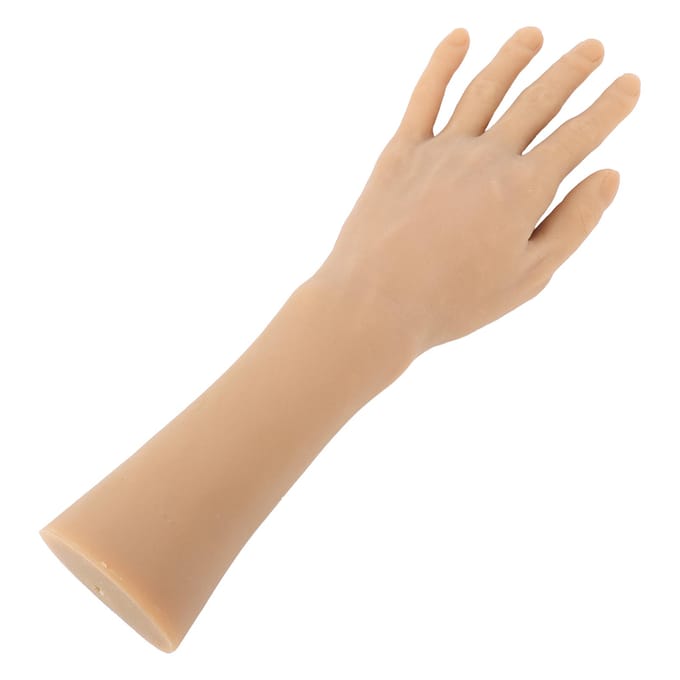 Tattoo Oefenhand Model Kunstmatige Mannelijke Mannequinhand voor Make-up Training Acupunctuur beige