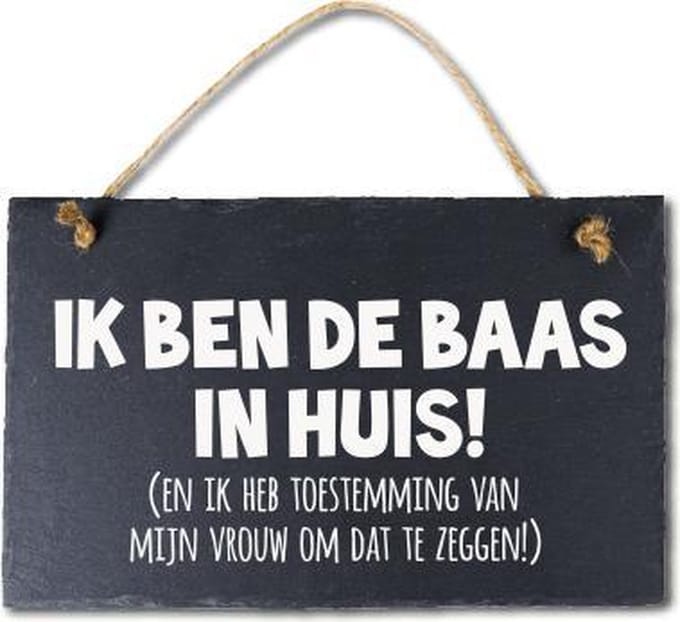 Spreuktegel Baas in Huis