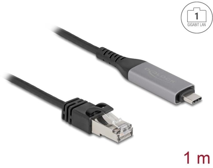Delock USB LAN Cable USB Type-C™ to RJ45 Gigabit Ethernet 1 m