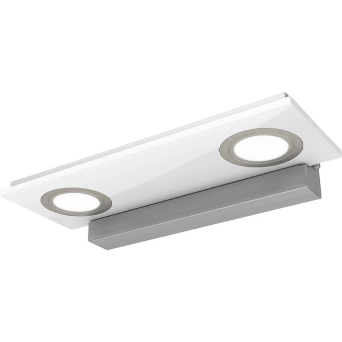 Evotec 2-lichts LED-wandlamp Pano, wit
