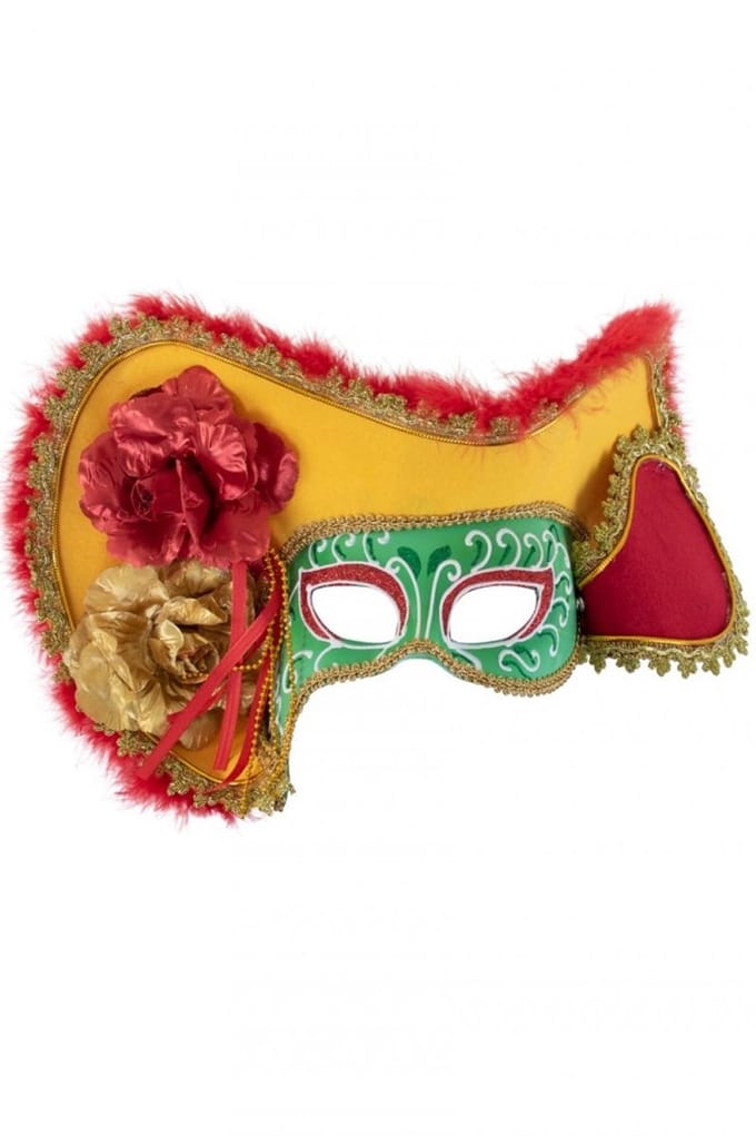 Oogmasker dames venetie rood/geel/groen