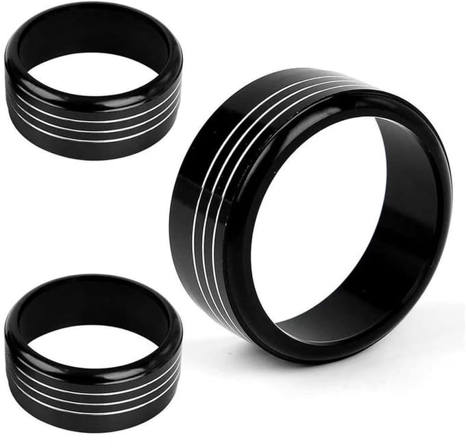 Klimaatregelpaneel Ring - Airco Knop Covers - Auto Interieur Upgrade - Directe Pasvorm - 3 stuks - Zwart