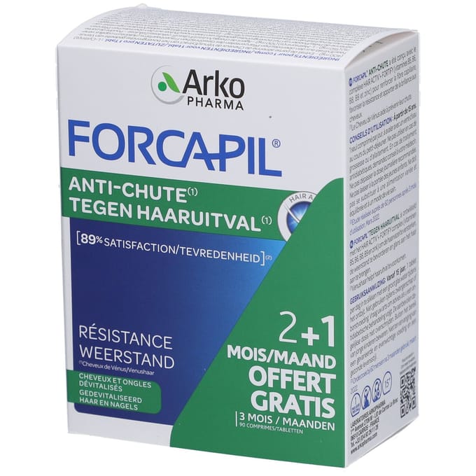 Arkopharma Forcapil Anti-haaruitval Verpakking van 3 x 30 Tabletten
