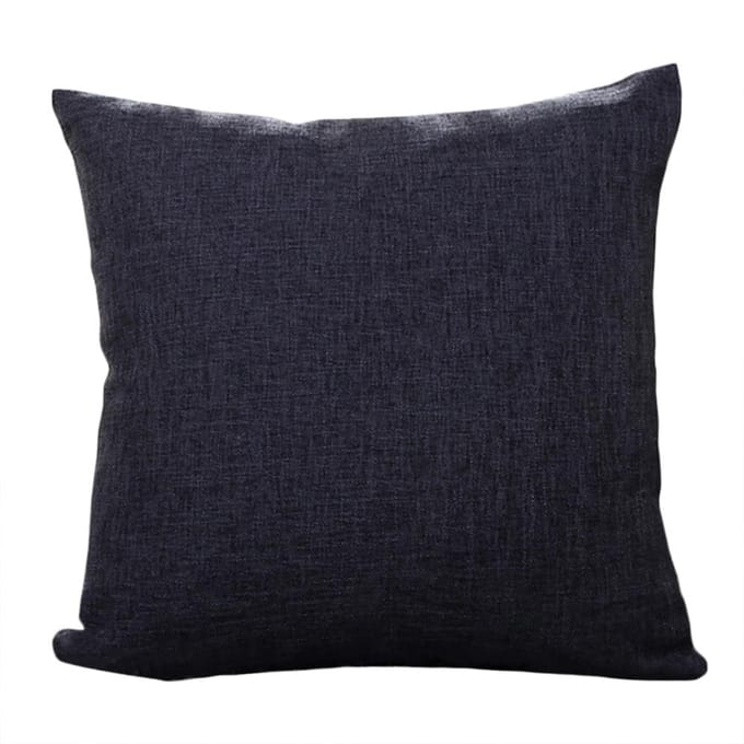 Housse de Coussin Décorative Couleur Unie 45x45cm Polyester Housse de Coussin Voiture Canapé Maison Coussin de Taille Décoration Housse de Coussins noir