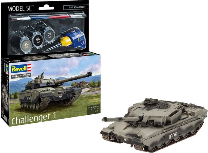Revell Modelbouwpakket Militaire voertuigen - 63365 FV4030 Challenger 1 - Tank - Model Set Plastic - 1:72 - Modelbouw