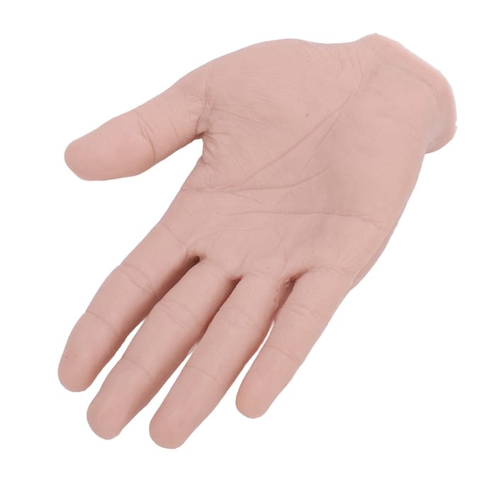 Siliconen Mannelijk Handmodel Herbruikbare Simulatie Siliconen Kunsthandmodel Buigbare Kunsthand voor Festival Requisieten gray