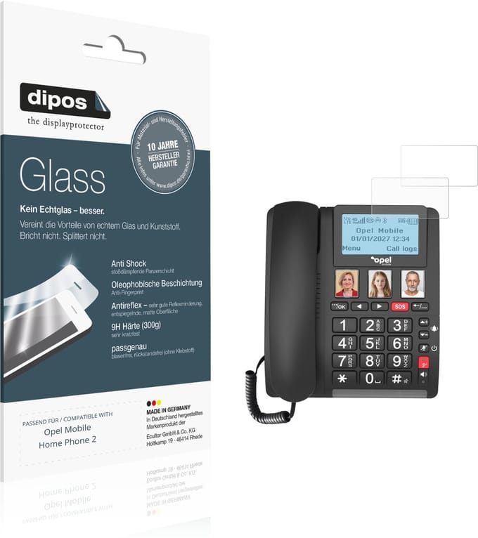 dipos – 2x Matte Pantserfolie geschikt voor Opel Mobile Home Phone 2 | 9H Screenprotector