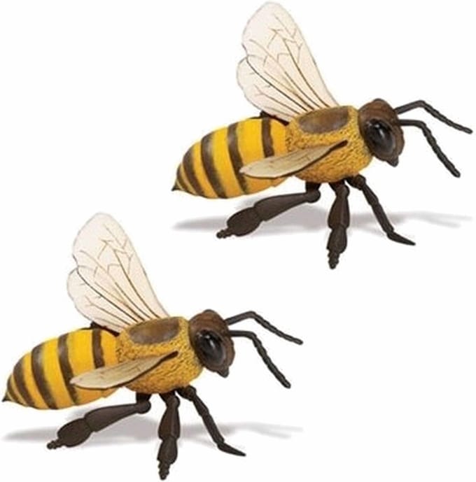 Safari LTD Speelgoed Honingbij - 2x stuks - dier - insecten - Bijen - 14 cm - PVC