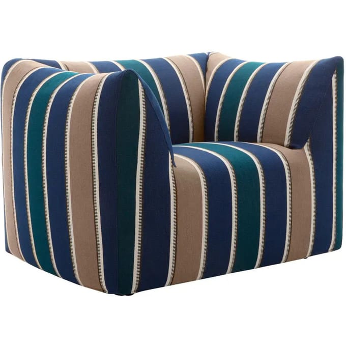 B&B Italia Le Bambole Bambola fauteuil outdoor - Lima Stripe Blue