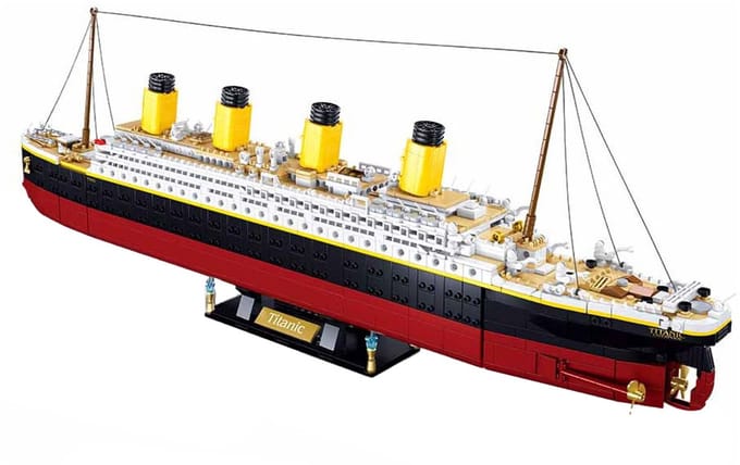 Sluban ModelBricks RMS Titanic Extra Large 1:350 bouwspeelgoed kinderen vanaf 6 jaar - Constructiespeelgoed modelbouw - bouwdoos met 2401 bouwstenen - M38-B1122