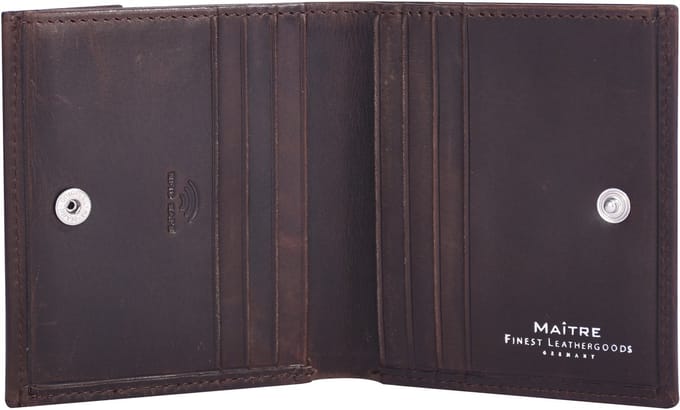 Maître Birkheim Gerfried Portemonnee RFID-bescherming Leer 10 cm - Jongens - Horizontaal - darkbrown