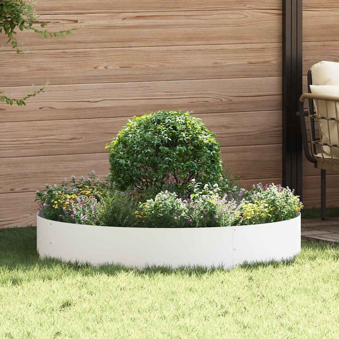 vidaXL - Plantenring - Wit - 120 - x - 120 - x - 20 - cm - Koudgewalst - staal