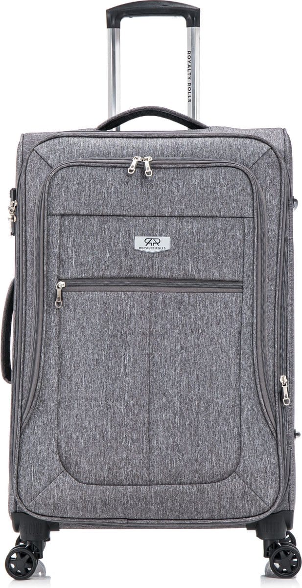 Royalty Rolls Abu Dhabi 2.0 Grote Koffer - 80 cm - 121 Liter - Exp - TSA Slot - Grijs