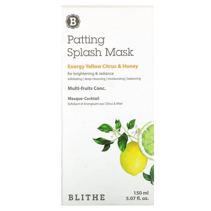 Masque Splash Tapotant, Énergie Jaune Agrumes & Miel, 150 ml(5,07 fl oz) beige