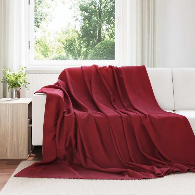 vidaXL - plaid - Bordeaux - Rood - 240 - x - 220 - cm - 0.74 - kg - Fleece
