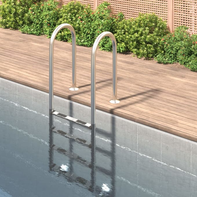 Vidaxl Échelle de Piscine, 54X38X184,5 Cm, Acier Inoxydable 304