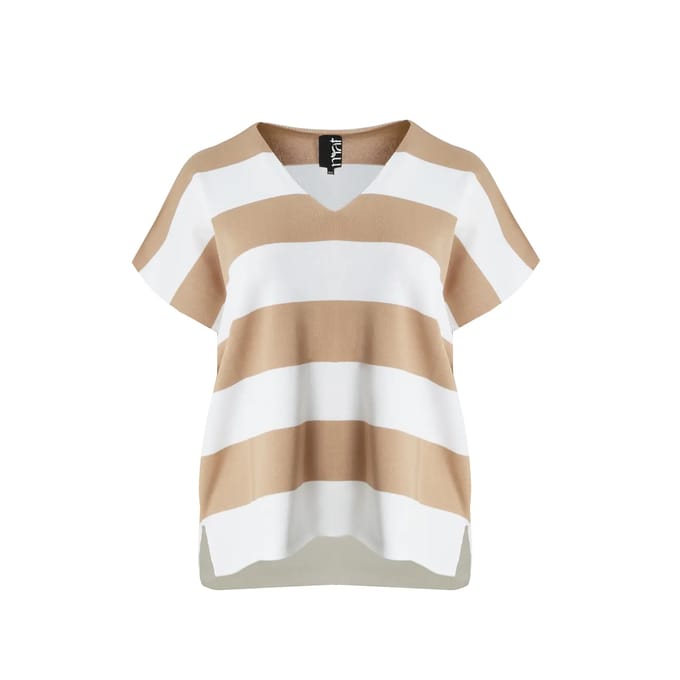 V-hals T-shirt in breisel vrouw Mat Fashion