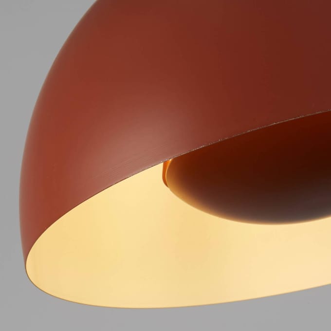 Searchlight Hanglamp Mars, donkeroranje, Ø 40 cm, staal